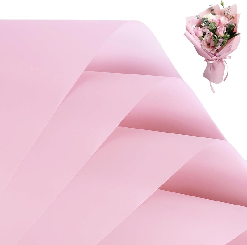 FUHITIM 20 Sheets Flower Wrapping Paper -Waterproof Floral Bouquet Wrapping Paper Used for DIY Crafts, Gift Packaging, Florist Supplies Packaging Paper for Wedding Birthday Gift (Pink) - Image 1